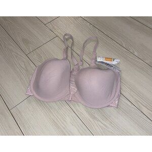 Natori Lush Front Close Contour Bra Racerback Lined UW Womens 32DD Pink New